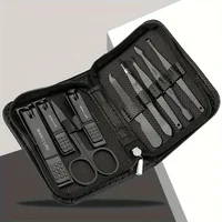 Ensemble de manucure en acier inoxydable, Kit de beauté Portable avec coupe-ongles, ciseaux, limes, outils idéaux pour coupe-ongles, 6/9 pièces 5
