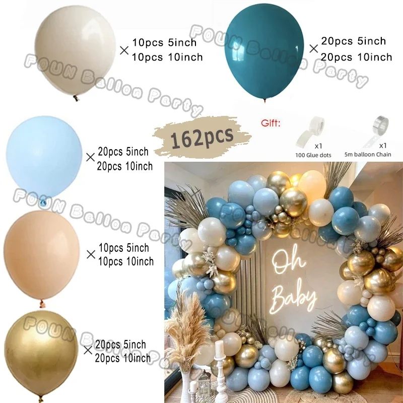 thumbnail image 1 of Kit de arco de guirnalda de globos para fiesta de cumpleaños de niño, globo de látex azul maca, decoración para baby shower, suministros de decoración para bodas, 1 of 5