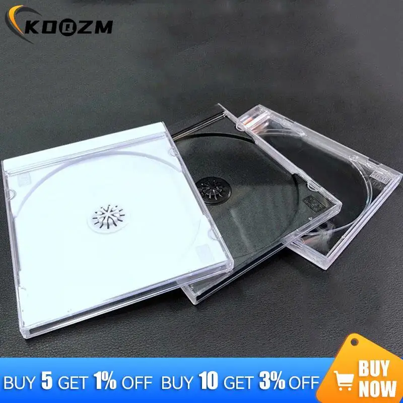 CD DVD Storage Case Transparent Bottom CD Box Empty CD Case PP Plastic Case Capacity 1-2 Discs