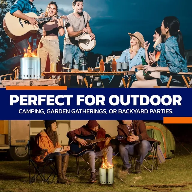 Smokeless Outdoor Wood Burning Fire Pit Stove with Black Exterior for Efficient Wood Fires in Camping Trips Backyard Gatherings 6