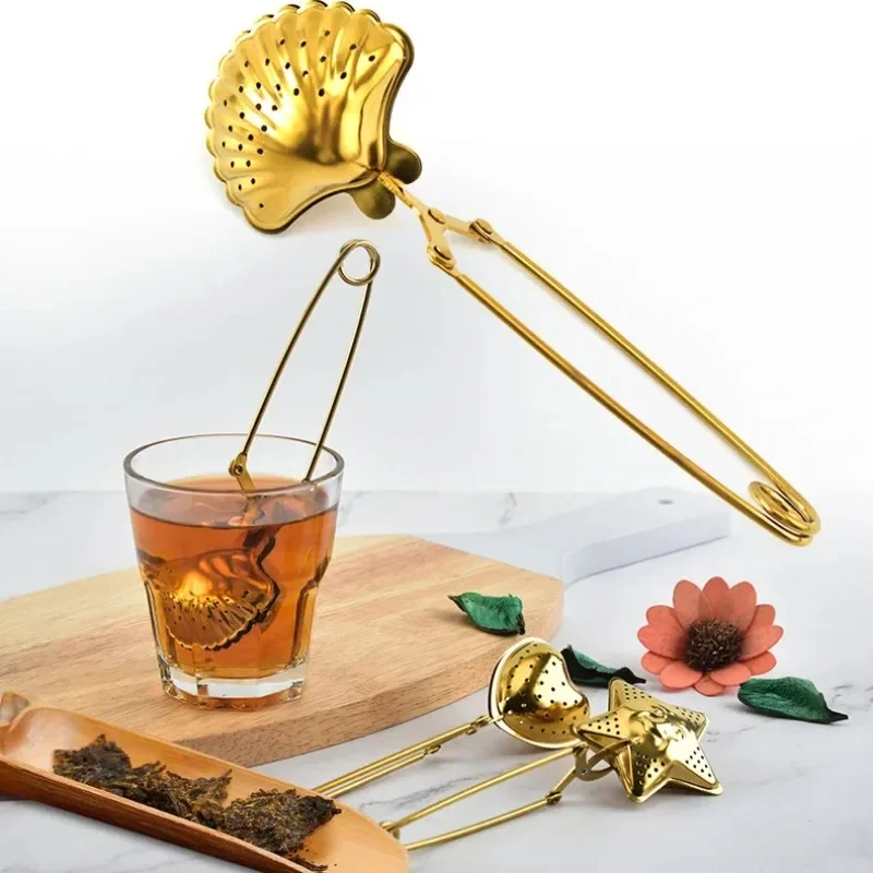 Stainless Steel Gold Tea Infuser Sphere Mesh Strainer Coffee Diffuser Handle Ball Herb Spice Filter Tea Bag Difusor Kitchen Tool