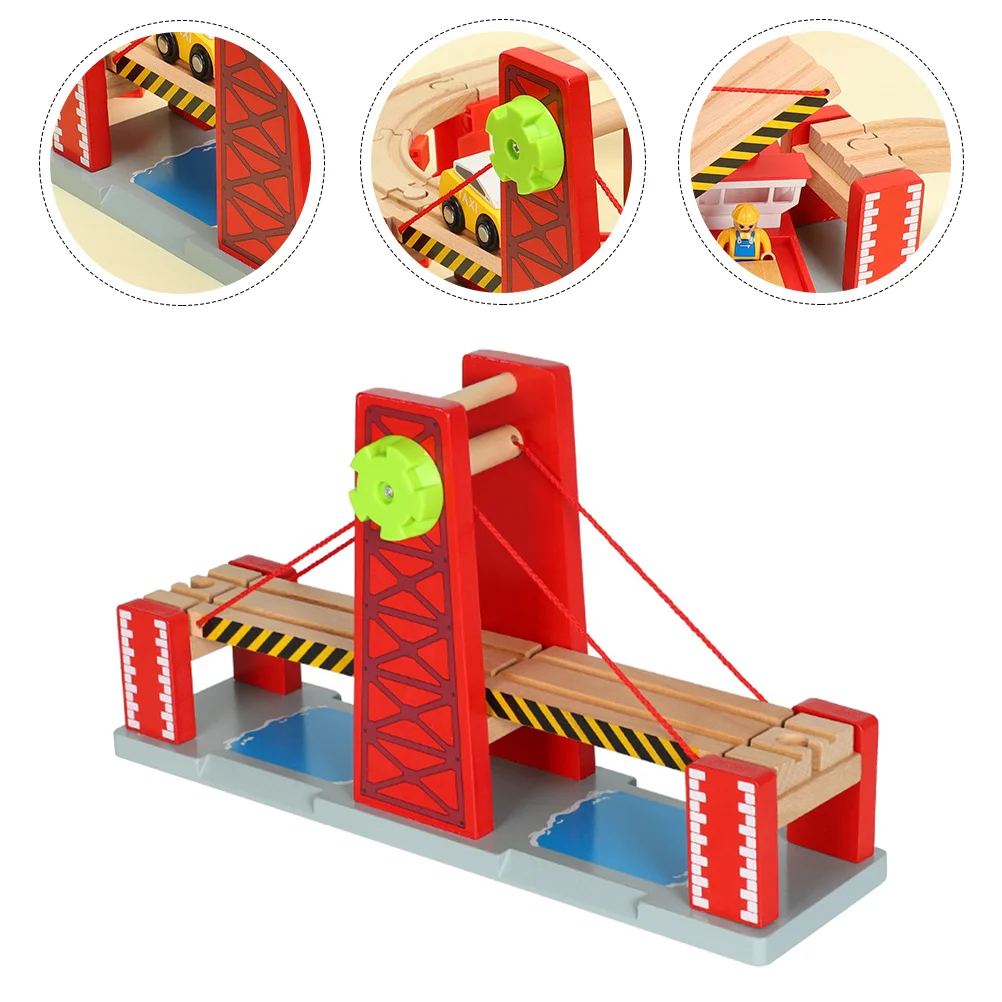 

Toy Track Rail Bridge Tracks Railroad Compatible DIY Toys Train Bridges Wooden Drawbridge