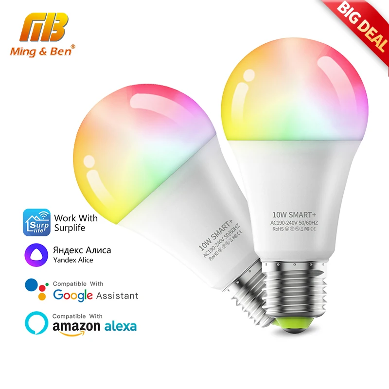 Yandex-Alice-Smart-Bulb-Dimmable-Color-WiFi-RGB-E27-LED-Lamp-AC220V ...