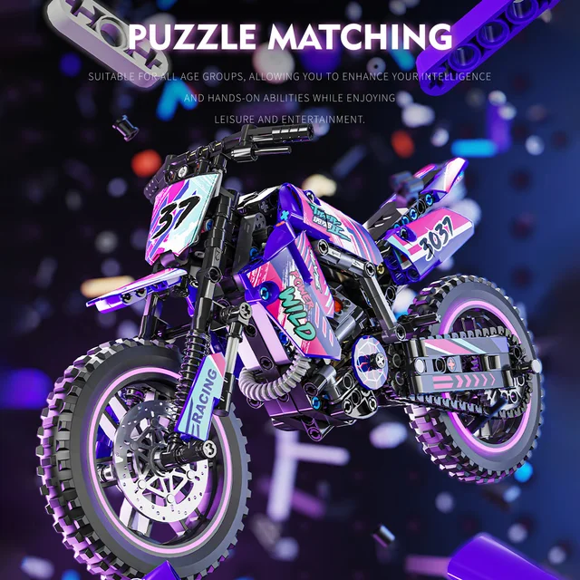 Motorcycle Toy Building Block Set STEM Construction Kit for Boys, Girls and Adults Collectible Motorcycle Models 476 Pieces 2