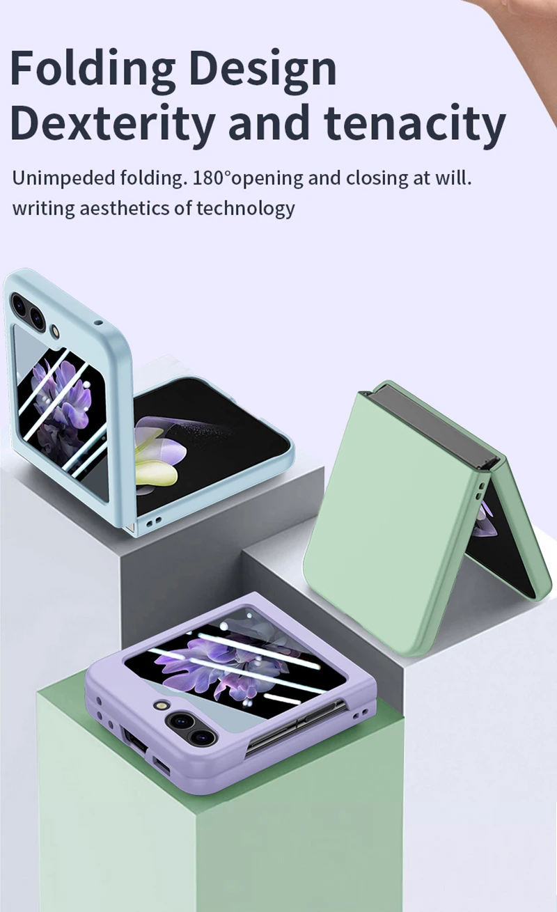 Handyhülle für Samsung Galaxy Z Flip 5 5G mit rückseitigem Glasschutz aus Kunststoff_voghion.com