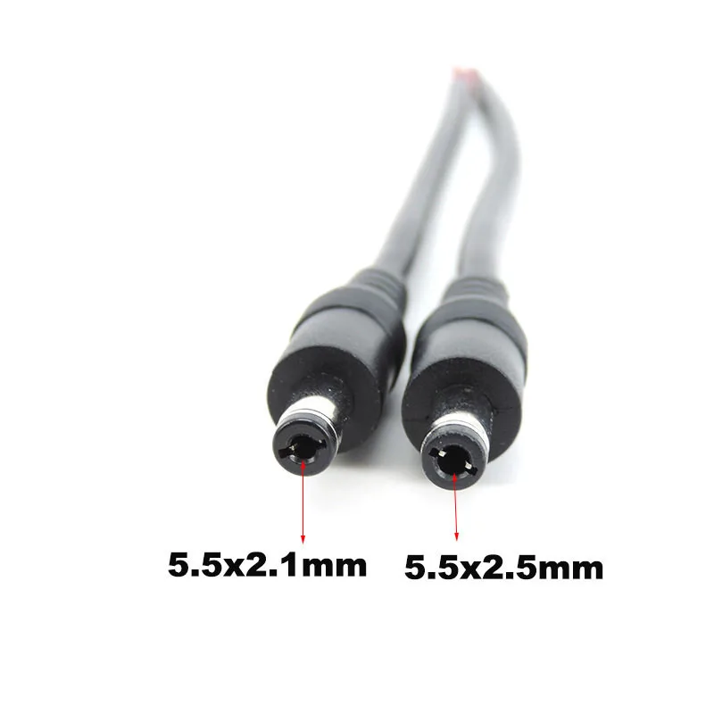 18awg 7A DC 남성 여성 전원 공급 장치 커넥터 케이블 와이어 5.5x2.1mm 5.5x2.5mm LED 스트립 라이트 카메라 용 구리 코드 2.1mm 2.5mm