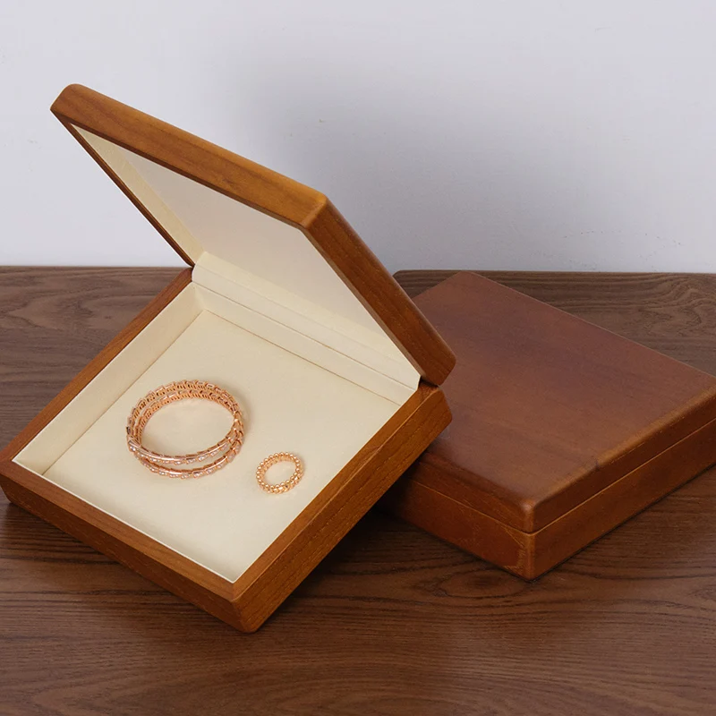 Oirlv Solid Wooden Jewelry Display Box Ring Display Holder with Microfiber Jewelry Box Stand for Jewelry Organizer Packing Box