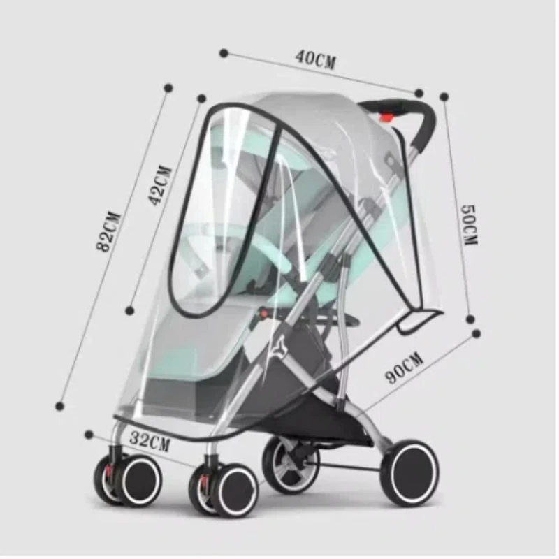 Pram Accessories Waterproof Rain Universal Cover For Prams Transparent Dust Cover Open Zip Umbrella Rainy Season Waterproof