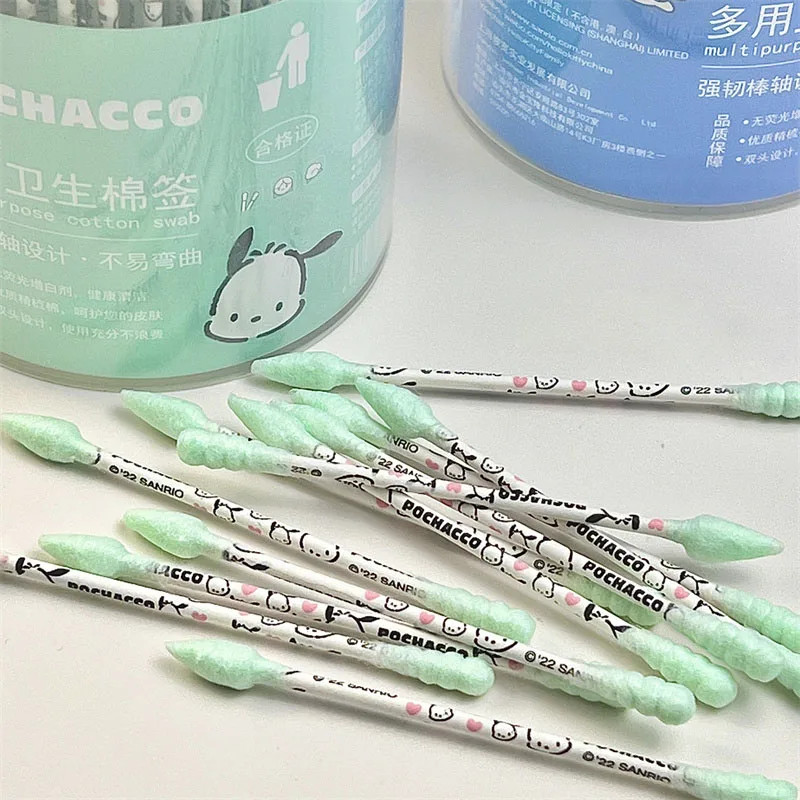 180pcsSanrioKawaiiPochaccoCottonSwabsHelloKittyKuromiCartoon