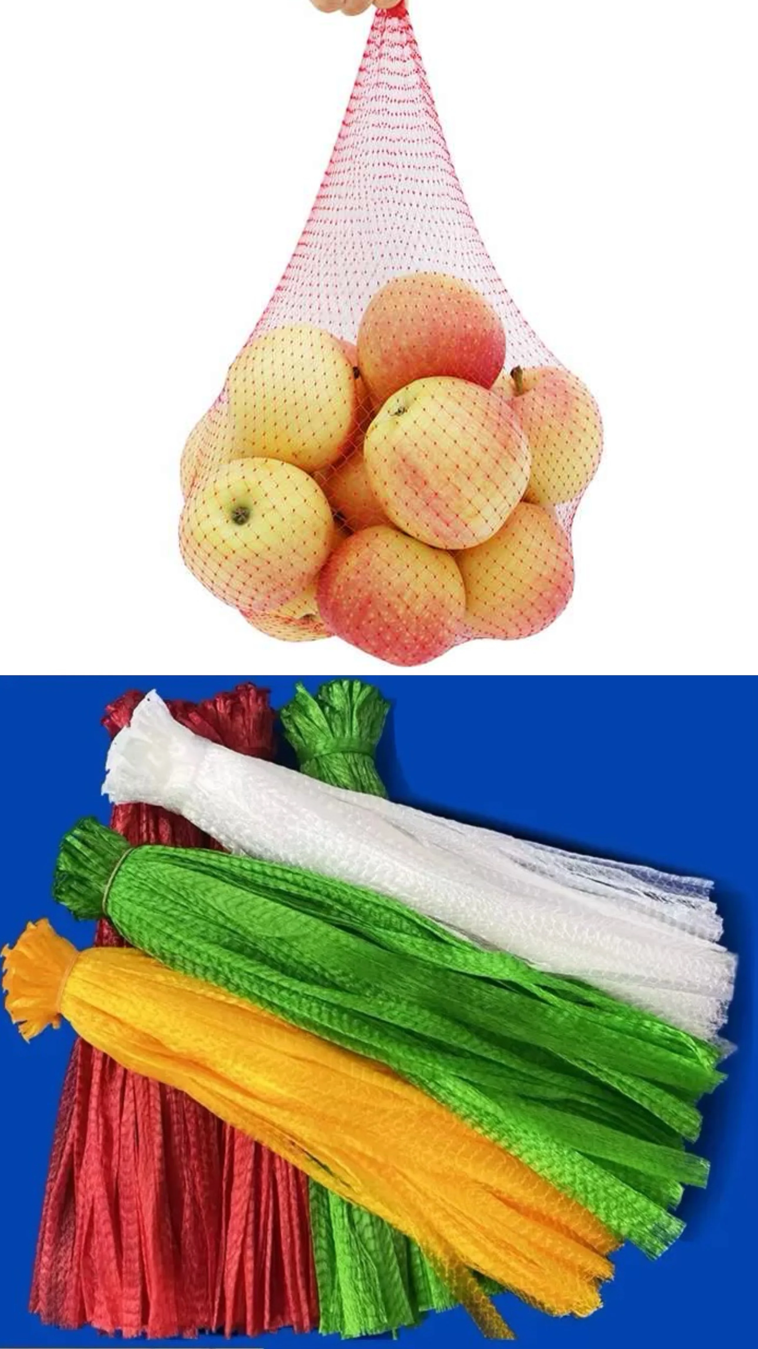 100PCS Plastic Net Mesh Bag for Fruit Vegetable Seafood Grocery Pack Net Pouch Reusable Nylon Mesh Produce Bags Onion Bags 6