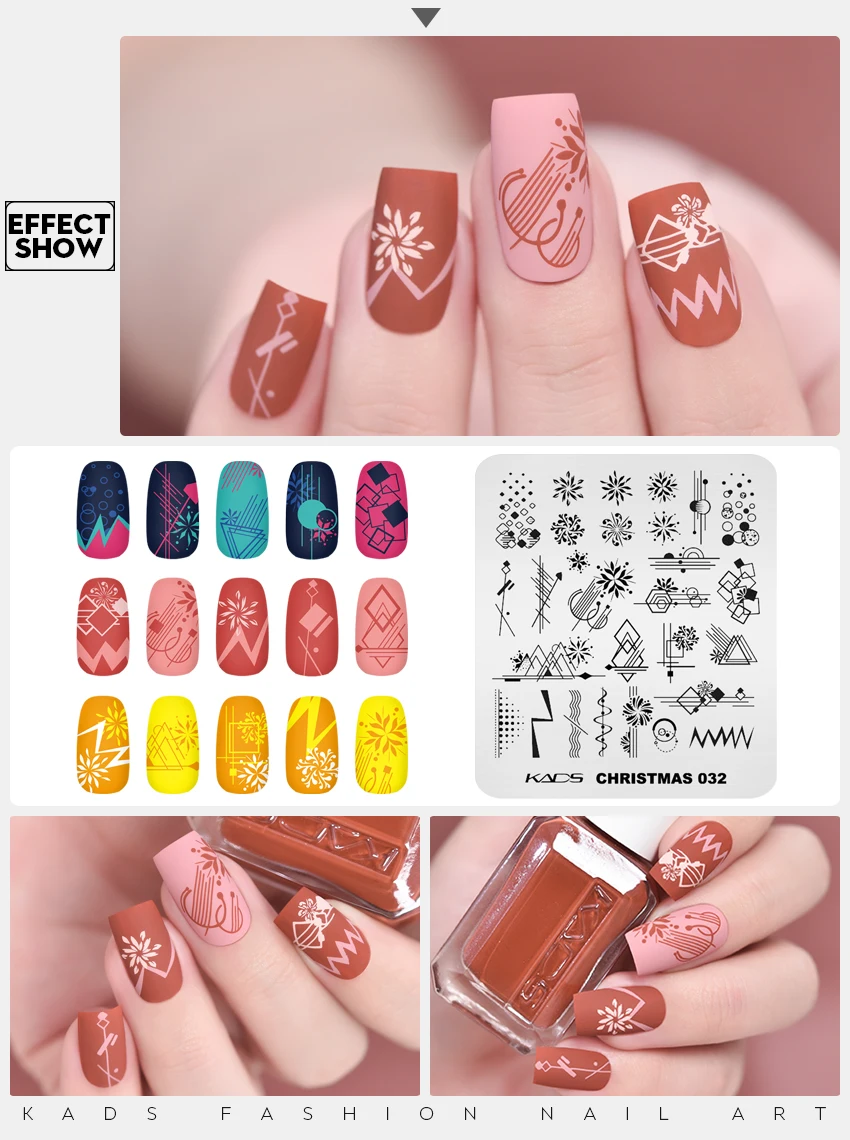 Description Picture 5 of itemKADS Christmas Nail Art Stamping Plates Snowflakes Halloween Skull Ghost Image Stamp Templates Print Manicure Stencils Tools