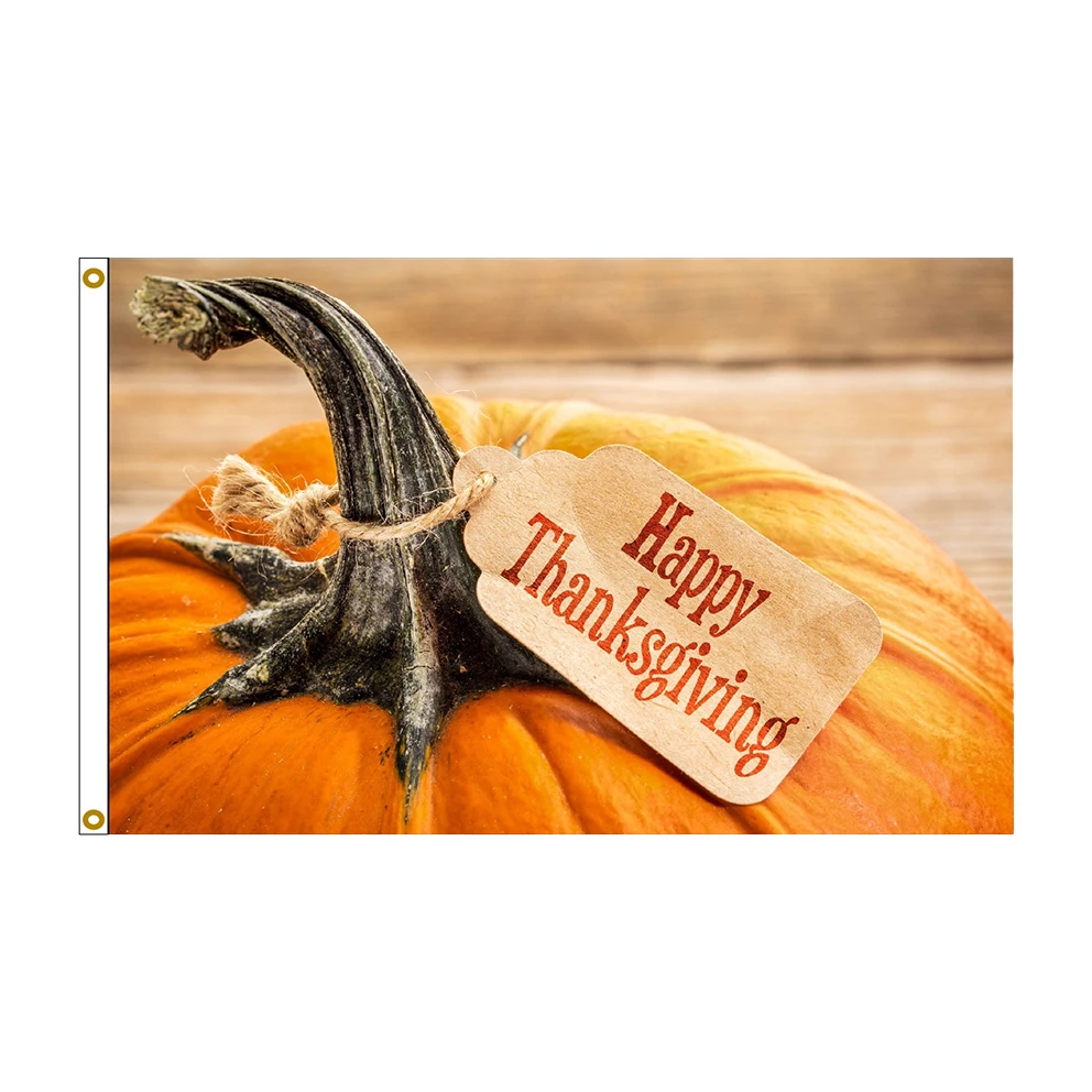 3x5 Happy Fall Yall Thanks Giving Pumpkin Squash Flag House Banner Grommets 