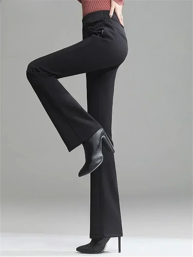 Winter Plus Velvet Warm Lambwool Wide Leg Pants Korean Fashion womens  Loose Streetwear flare Pants for women Pantalone Baggy