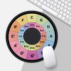 Guitar Music Theory Key Signatures Non - Slip Round Mouse Pad - 8.6 Gaming Desktop Accessory (Colorful - 22X22cm)