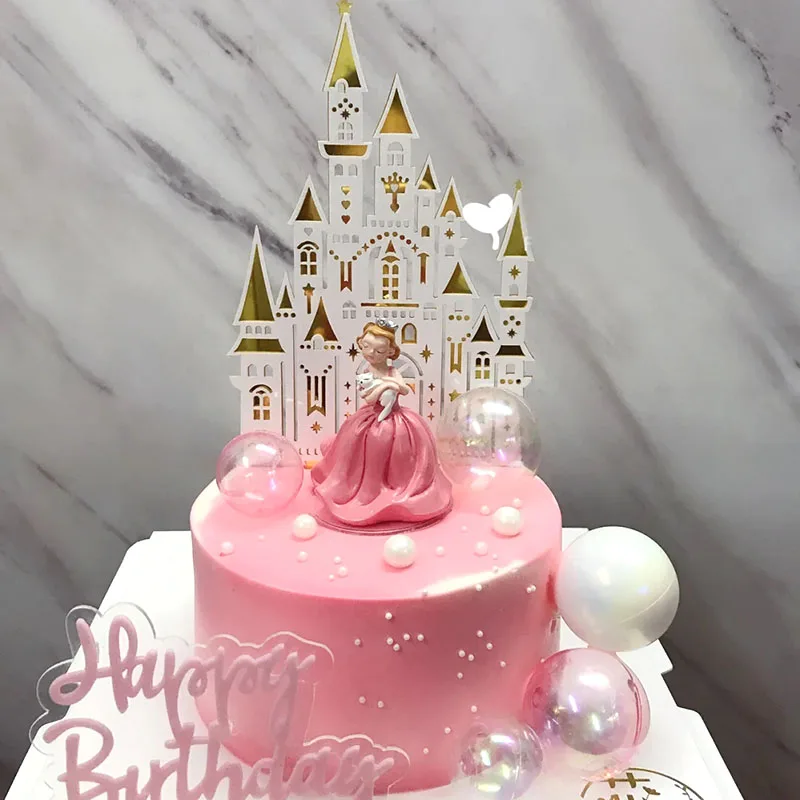 FATCAT Decorazione Torta Principessa: Ruota Panoramica E Castello Rosa Oro Per Festa Bambina E Bridal Shower - 2