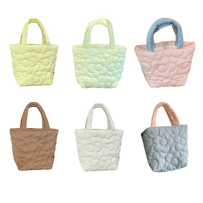 

Simple Nylon Women Small Hand Bags Girls Student Lunch Bento Bag Retro Ladies