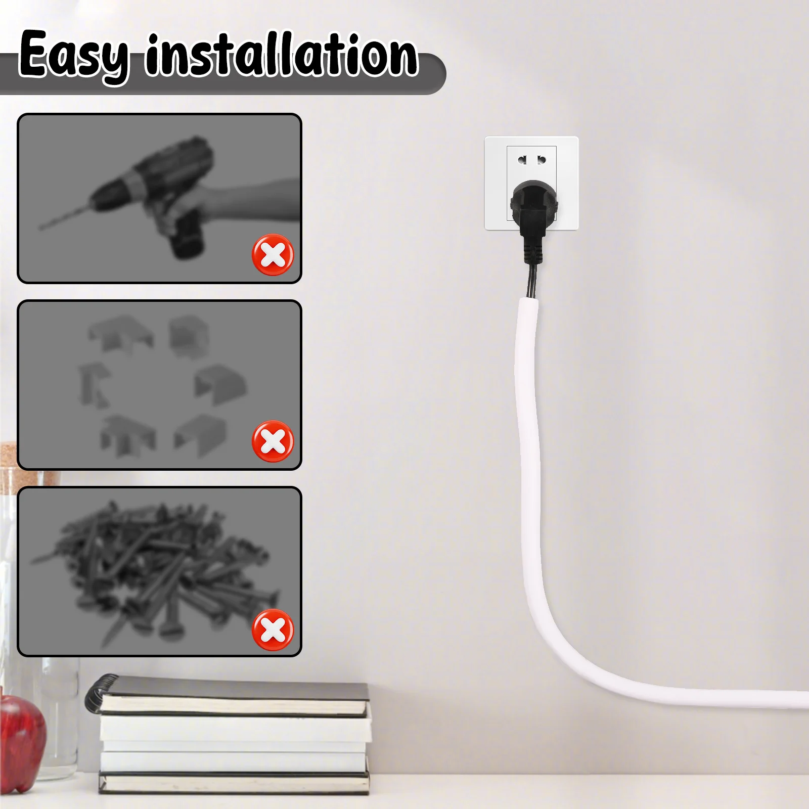 Universal Wire Hider Kit for Wall Cable Management and Organization