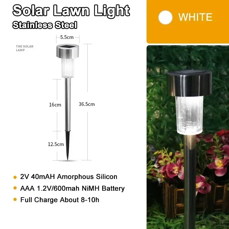 New Solar Outdoor Lights New Garden Lamps Powered Waterproof Landscape Path for Yard Backyard Lawn Patio Decorative LED Lighting