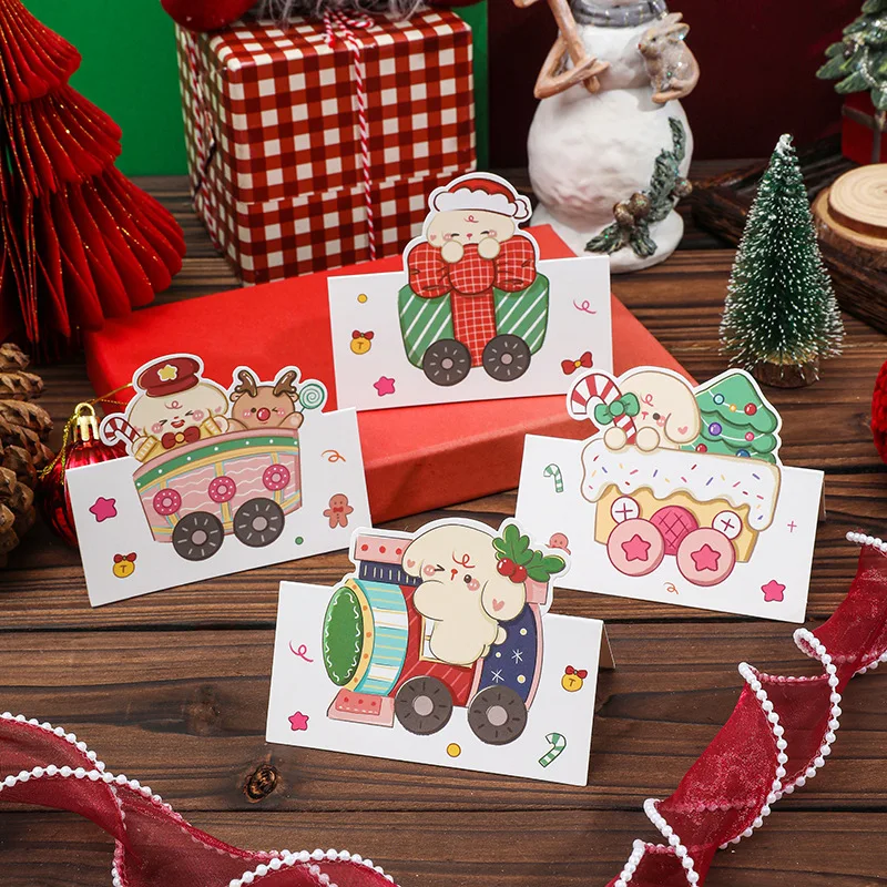 Cartoon Christmas Greeting Card Merry Christmas Blessing Card Head Cute Style Thanksgiving Gift Card Christmas Blessing Card