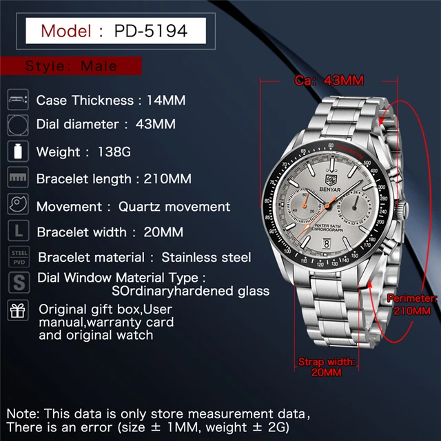 BENYAR Brand Fashion Sports Watch Luxury Military Quartz Wristwatches Waterproof Chronograph Claendar Clock For Men Montre Homme 2