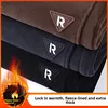 Men's Corduroy Pants Fleece Lined Loose Fit Casual Trousers Trendy Loose Cuffed Sweatpants Warm Comfortable Youth Fashion