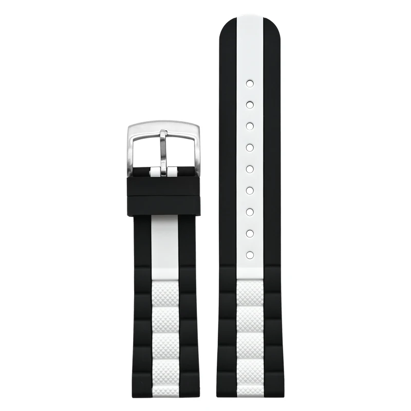 Zweifarbiges Silikonarmband für Swatch x Blancpain Uhren, hochfestes Uhrenarmband, Sportarmband für Five Ocean Diving Belt, 22 mm – Detail 10