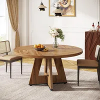Farmhouse Dining Table, 47 Inch Round Dinner Table for 4, Rustic Round Dining Room Table for Home Dining Room Living Room 1