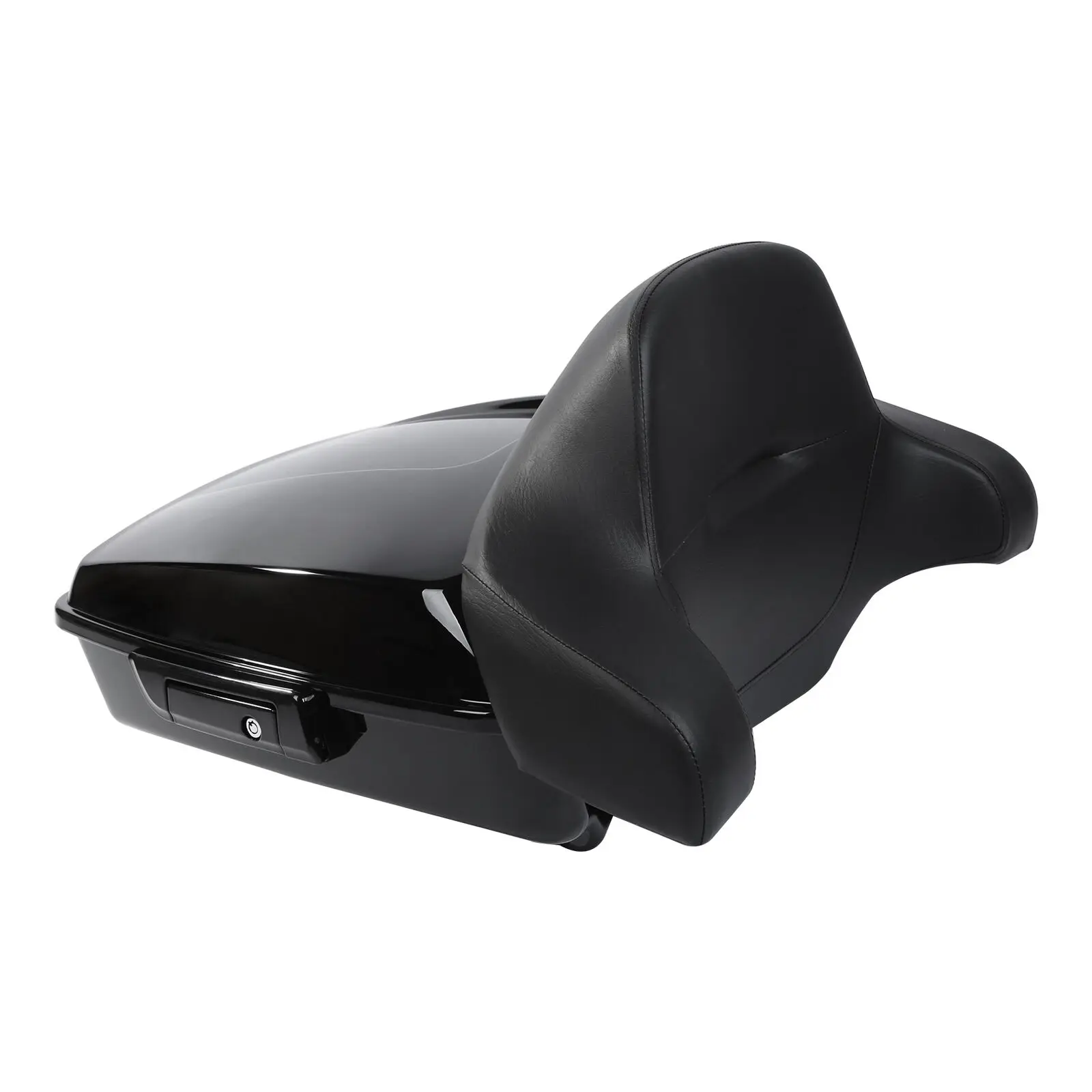 Motorcycle Chopped Pack Trunk W/ Black Latch Backrest For Harley Tour Pak Touring Road King Street Glide Road Glide FLTRX 14-22