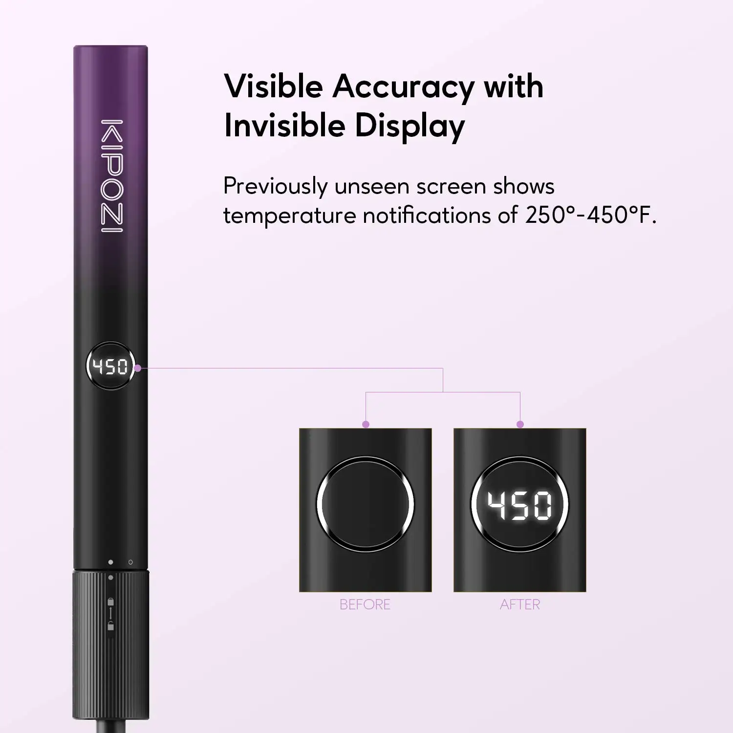 KIPOZI V7 Pro Hair Straightener Curler 2 in 1 Dual Voltage Titanium Straighteners For Salon Auto Shut Off Flat Iron  Purple 4