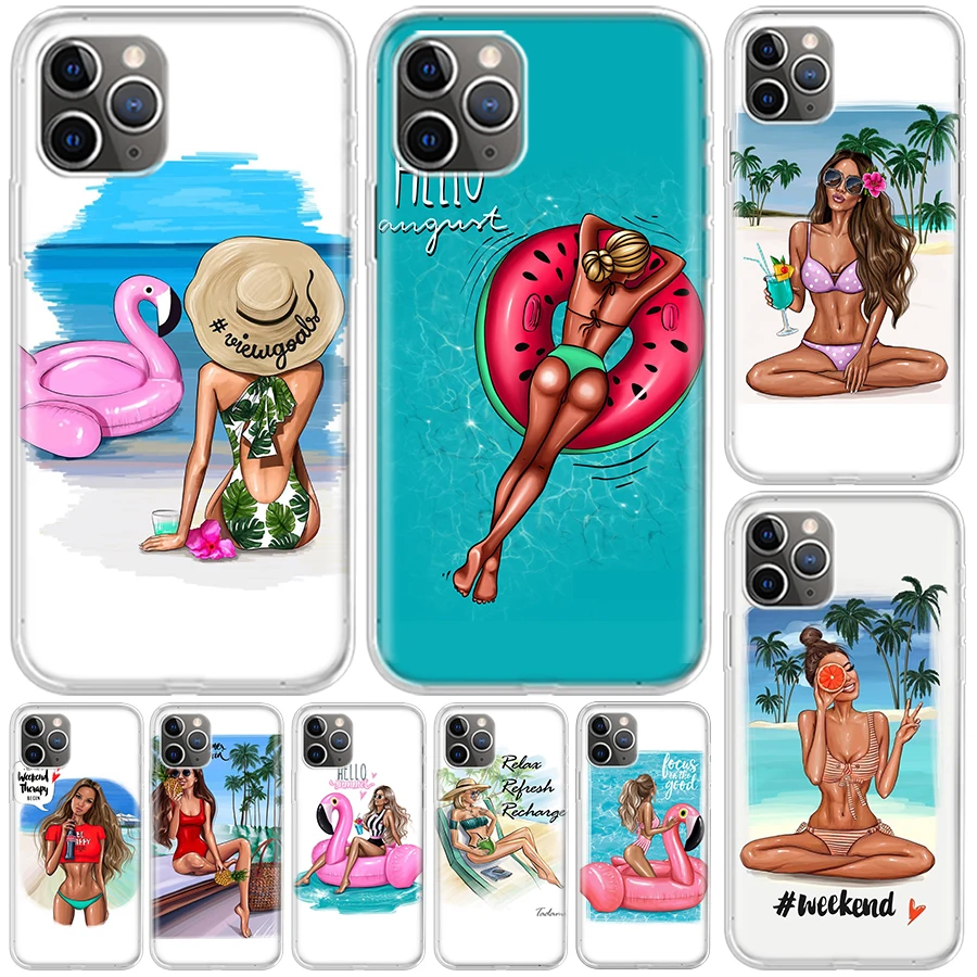 Flamingo Summer Beach Art Customized Phone Case Cover