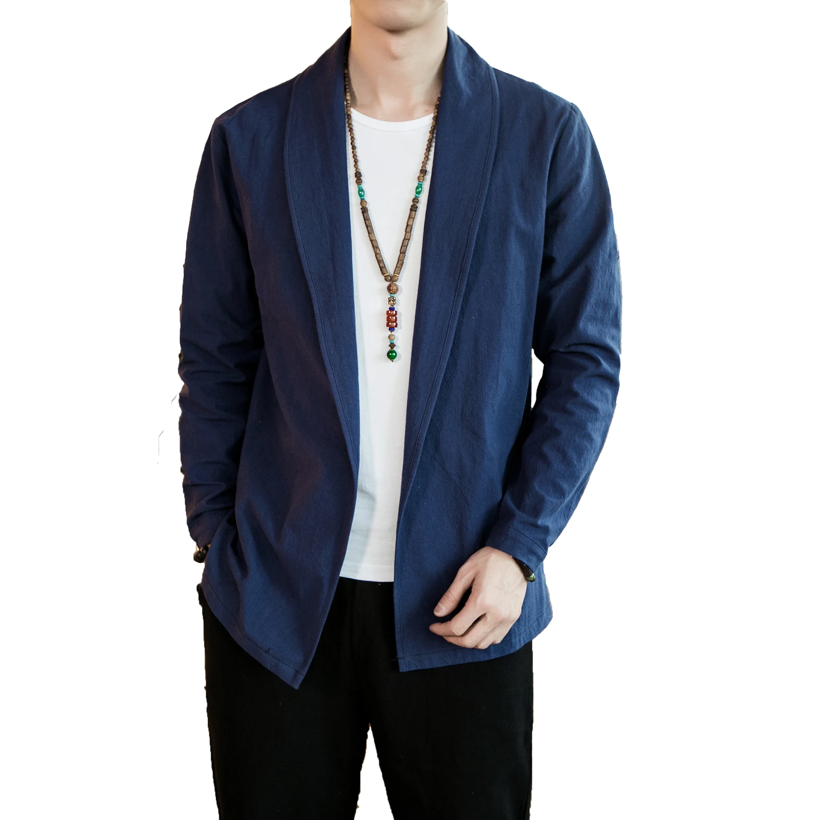 Men\'s Cardigan Retro Chinese Style Taoist Robe Hanfu Ancient Costume Casual Chinese Style Cloak Jacket Men\'s Clothing Plus Size