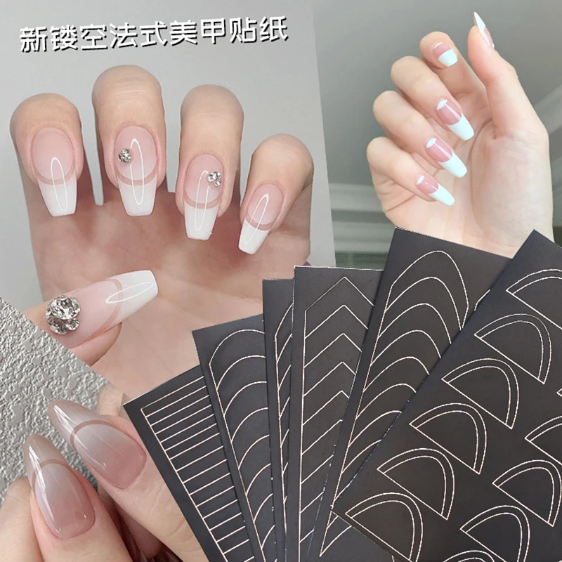 Description Picture 3 of itemPainting Stencil Nail Art Stickers Heart Cross Butterfly Bear Star Hollow Nail Decals Airbrush Templates French Trend Supply