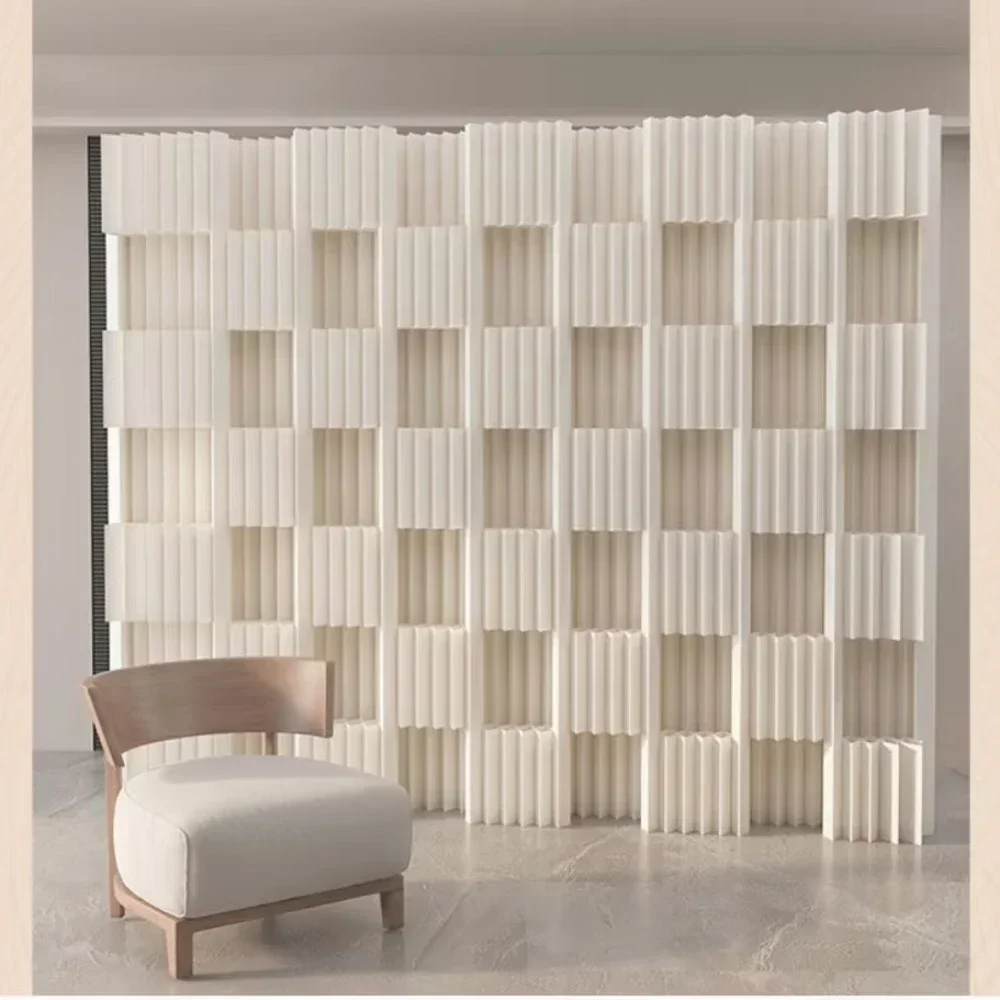 Home Decor White Organ Paper Wall Screen Room Dividers Office Partition Removable Folding Baffle