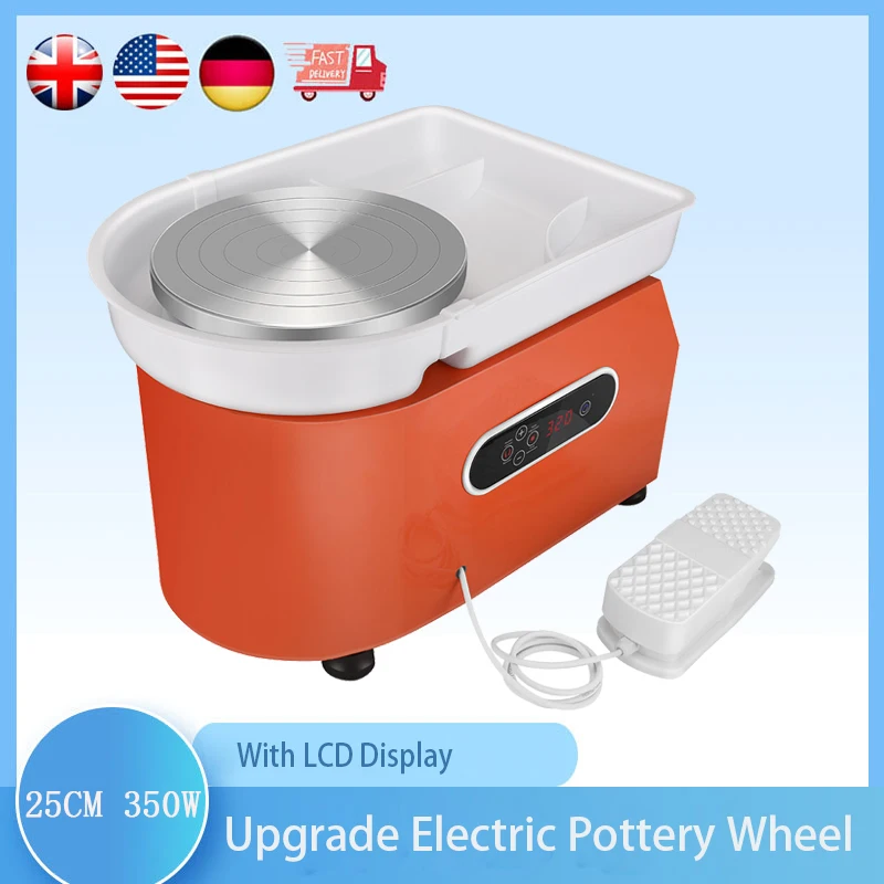 Upgrade Electric Pottery Wheel pottery wheel With LCD Display 25cm 350W Electric Pottery Circle Work Clay Handicrafts DIY Tools Detachable
