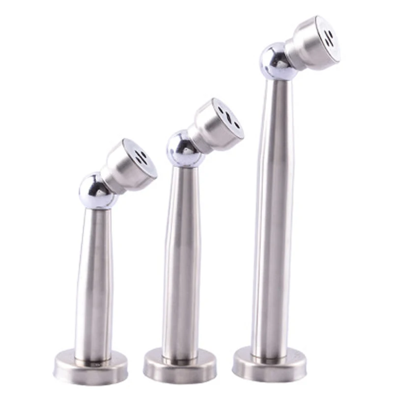 Lengthen Stainless Steel Magnetic Sliver Door Stop Stopper Holder Catch Floor Fitting With Screws For Bedroom Family Home Etc