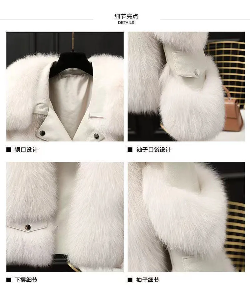 Women's Jacket with Artificial Fox Fur, Extra Thick, Warm, New