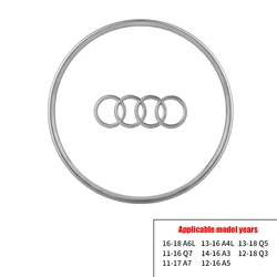 Premium Car Steering Wheel Badge Replacement Emblem (Silver)