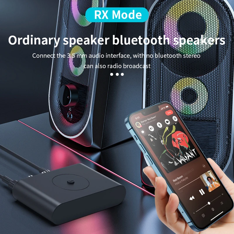 2 IN 1 Bluetooth 5.3 Transmitter Receiver 3.5mm AUX RCA USB U-Disk Stereo Music Wireless Audio Adapter For TV PC Car Kit Speaker