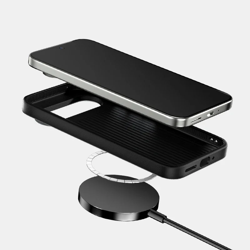 Premium Skin-Friendly Carbon Fiber Magnetic Charging Case with Metal Lens Protection and Anti-Drop Cover