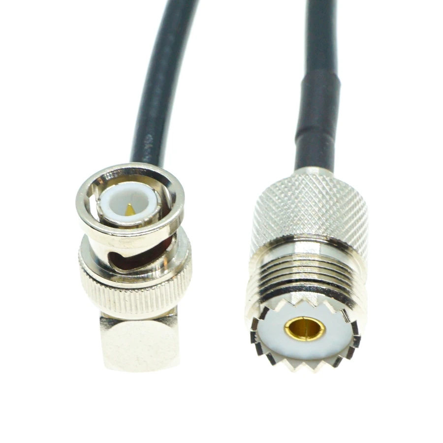 

BNC Male plug Right Angle to UHF Female jack SO239 RG58 Cable Coax Coaxial Kable RF Pigtail Jumper 50ohm Pick Your Length