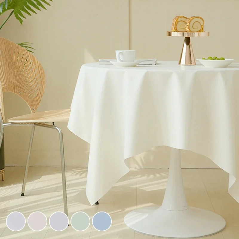 

PU Leather Tablecloth Oilproof Waterproof Dining Table Cover Solid Color Table Mat Coffee Table Cloth Dustproof Table Decoration
