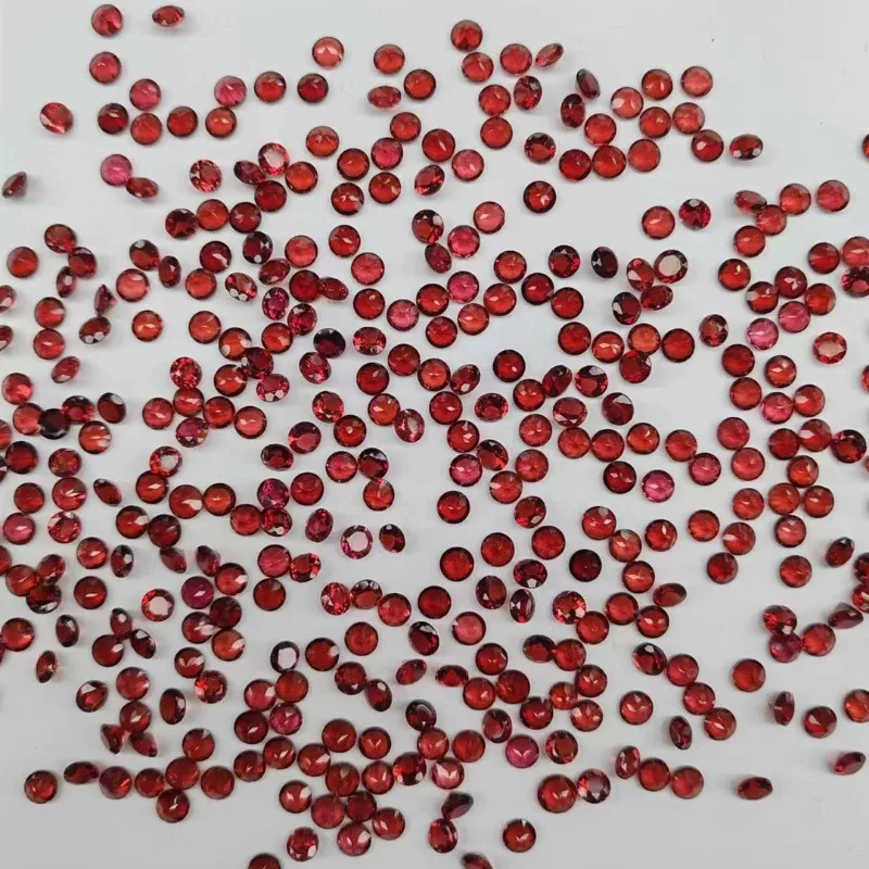 Loose gemstones HOYON Natural Stone Round Cut 6.5*6.5mm 1.2Ct Loose Gemstone Garnet For Ring Earring Jewelry Making Accessories