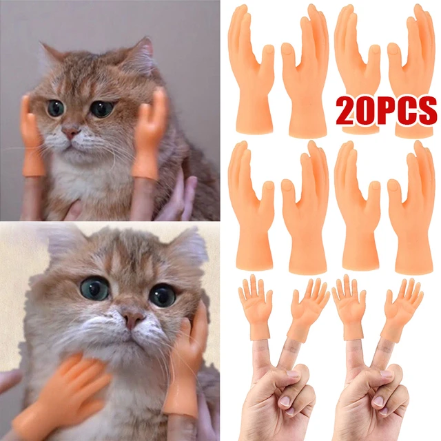 Simulation little hands funny mini hands foot finger sleeve silicone hand  puppet novel prank finger toys tease cat props - AliExpress