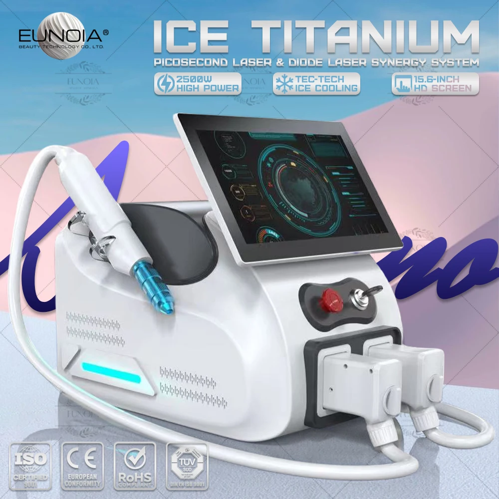 

Ice Titanium Nd YAG Laser Diode 2 in 1 Hair Tattoo Removal Machine 2500W Multifunction Professional Beauty Salon Equipment