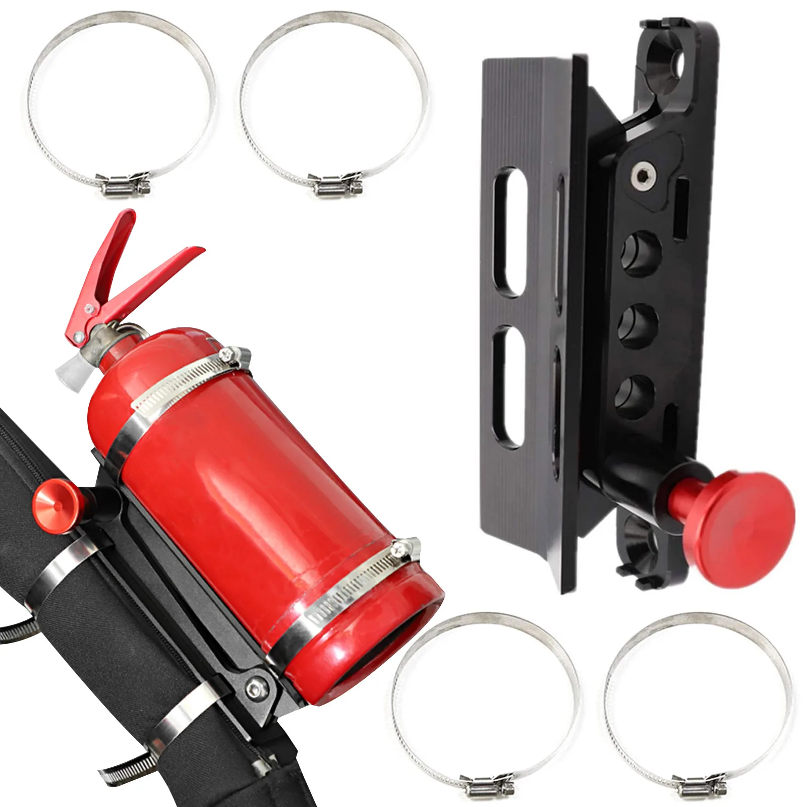 Fire Extinguisher Mount Kit Adjustable Roll Bar Mount Holder for Jeep Wrangler TJ JK JKU JL UTV