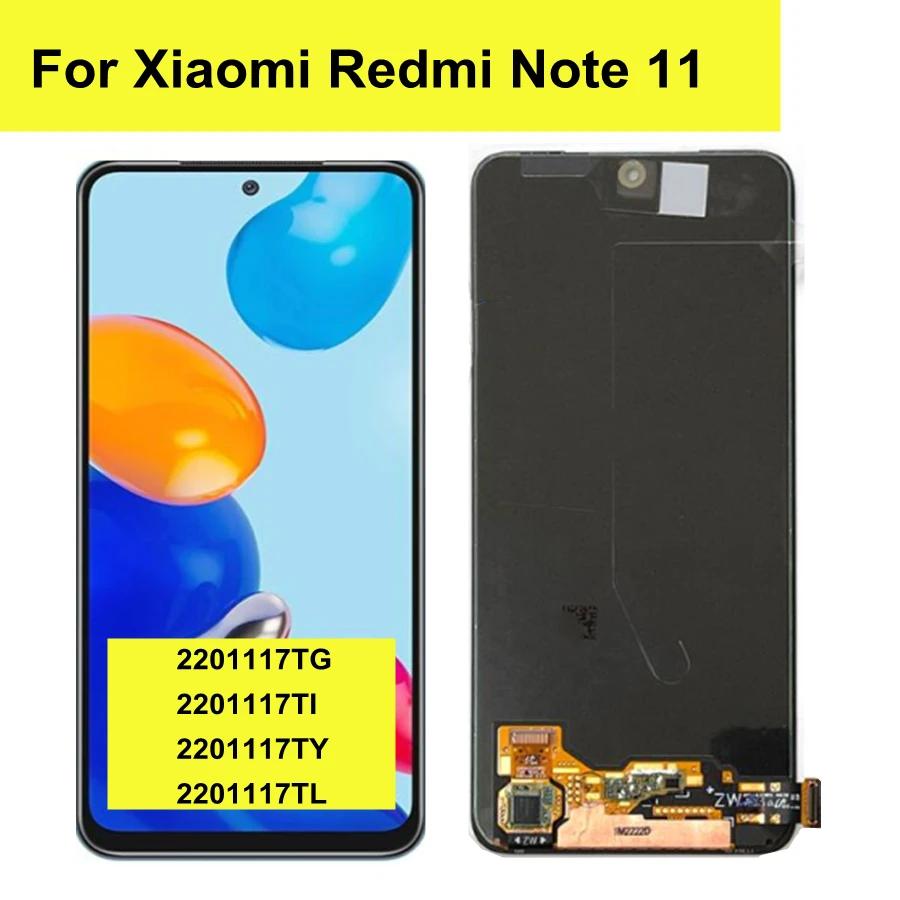 6.43" AMOLED For Xiaomi Redmi Note 11 LCD Display Touch Screen Panel