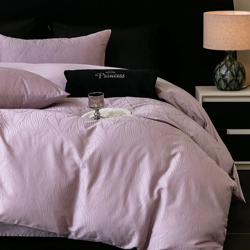 2025 New Solid Color Bedding Sets - High-End Long-Staple Cotton, 100% Pure, High Thread Count, 1.5m Bed 5
