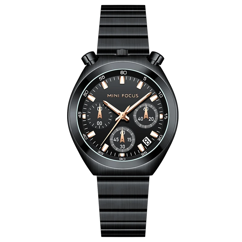 MINI FOCUS Silver Green Quartz Watch for Women Fashion Stainless