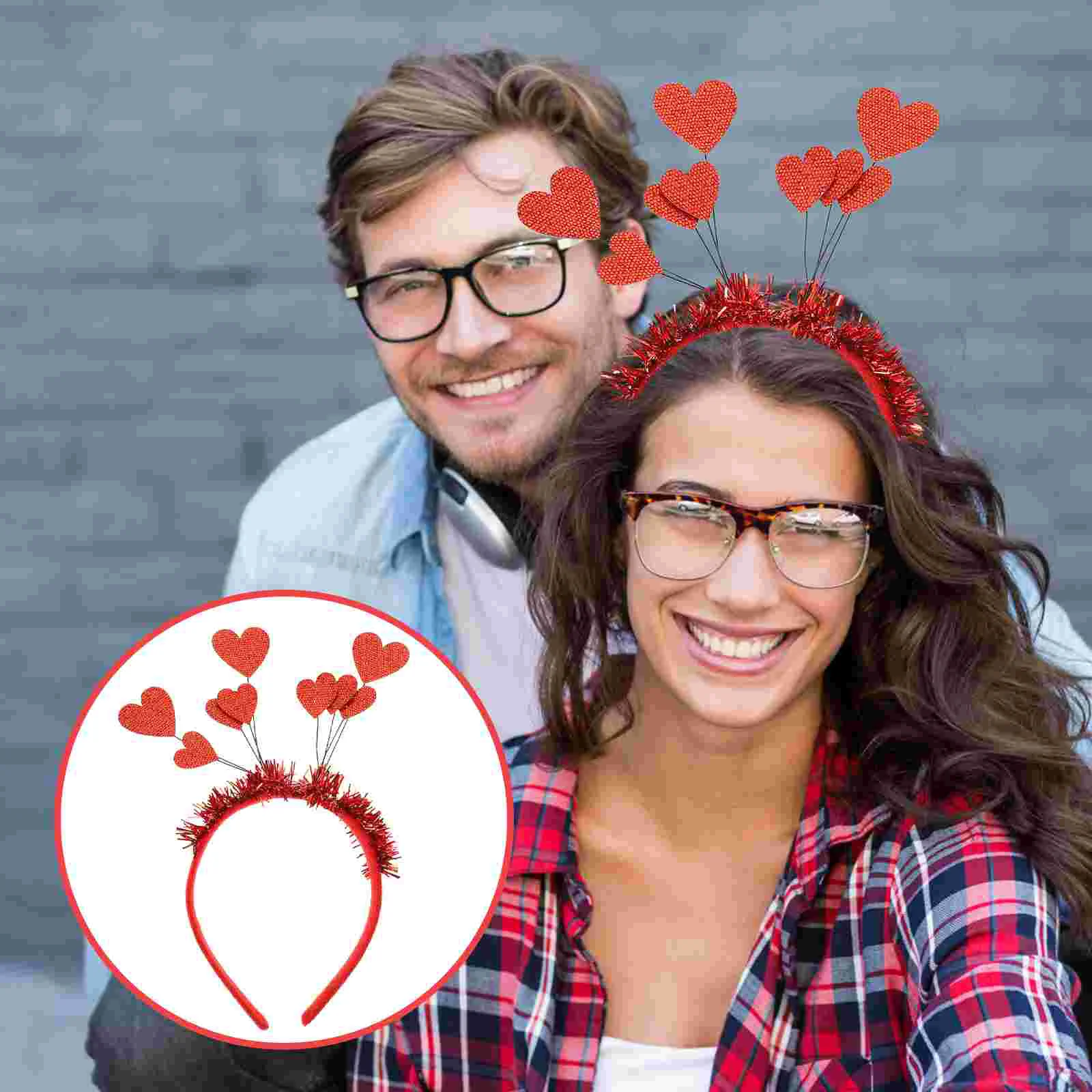 

Valentine'S Day Hair Hoop Party Hair Heart Decor Headbands Hair Accessories For Valentine'S Day Party Wedding Love Head Hoop