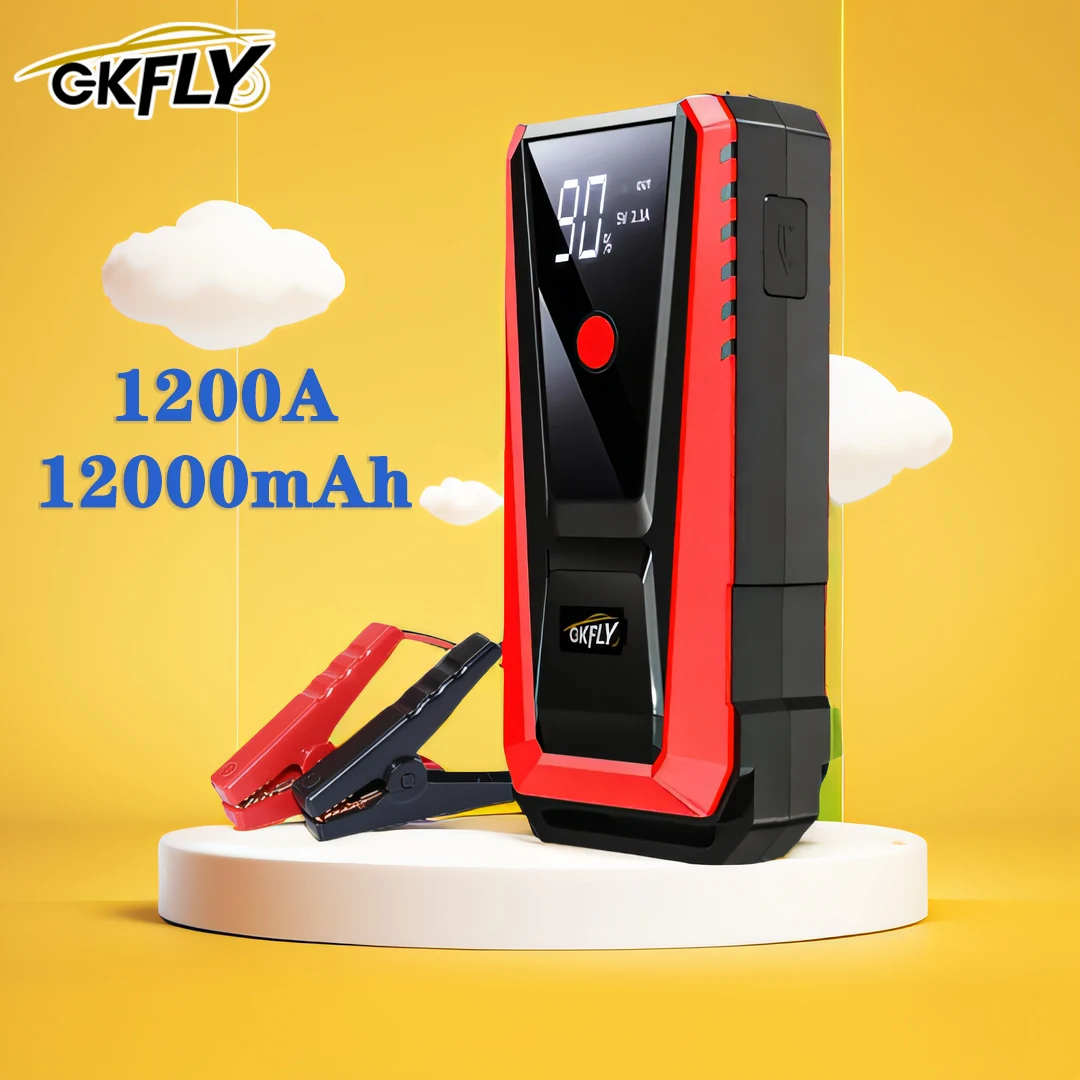 

GKFLY 12V Portable Car Jump Starter 1200A Auto Battery Booster Charger Car Emergency Booster Power Bank Starting Device